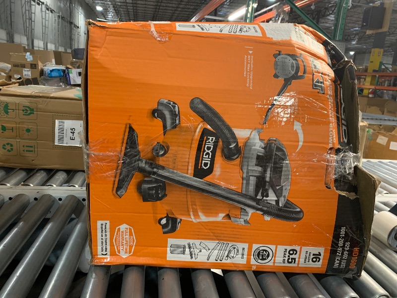 Photo 1 of ***(MISSING PARTS/ MINOR DAMAGE)***16 Gal. 6.5-Peak HP NXT Wet/Dry Shop Vacuum with Detachable Blower, Filter, Hose and Accessories