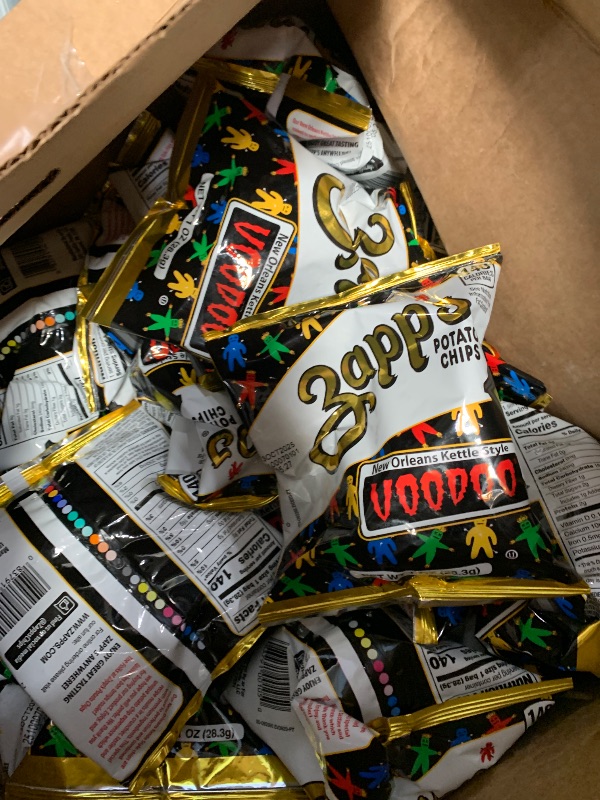 Photo 1 of *BB 13 OCT 2025* Zapp's New Orleans Voodoo Potato Chips, 42 Count - Crunchy, Gluten Free Snack with Salt, Vinegar, and Smoky BBQ Flavors