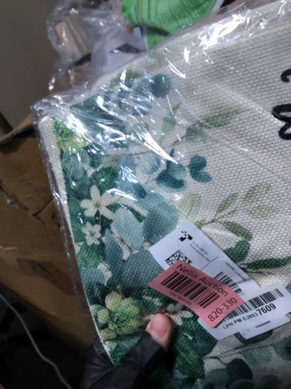 Photo 1 of AVOIN colorlife Home Sweet Home Eucalyptus Leaves Spring Throw Pillow Cover, 12 x 20 Inch Seasonal Floral Cushion Case Decoration for Sofa Couch