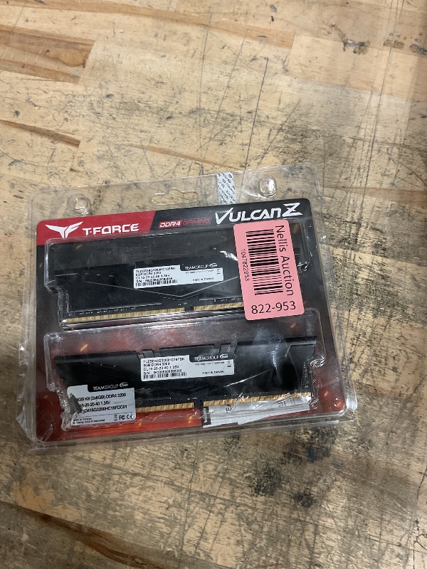 Photo 1 of *ONE IS BROKEN* TEAMGROUP T-Force Vulcan Z DDR4 16GB Kit (2x8GB) 3200MHz (PC4-25600) CL16 Desktop Memory Module Ram Black TLZBD416G3200HC16FDC01