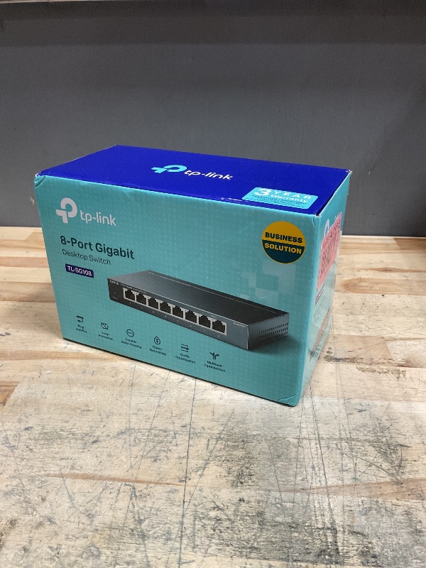 Photo 1 of *MISSING POWER CORD* TP-Link TL-SG108 8 Port Gigabit Unmanaged Ethernet Network Switch, Ethernet Splitter Plug & Play Fanless Metal Design Shielded Ports Traffic Optimization