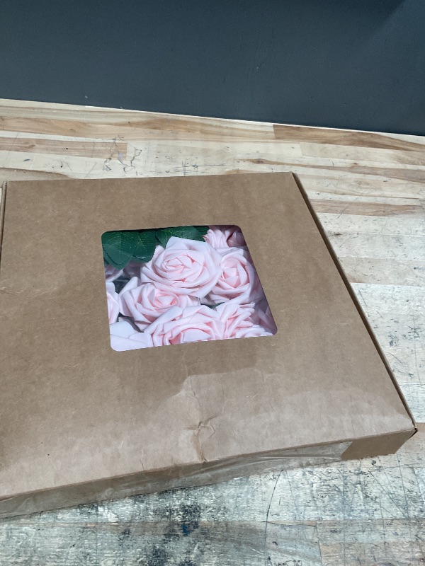 Photo 1 of BLEUM CADE 36Pcs Artificial Flowers Fake Roses with Stems, Pink Boxed Foam Roses for DIY Bouquets Centerpieces Wedding Party Arrangement Bridal Shower Decor