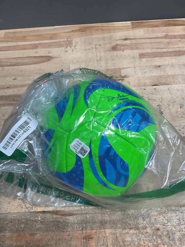 Photo 1 of adidas MLS Club Soccer Ball, Green/Glory Blue/Solar Blue, 4
