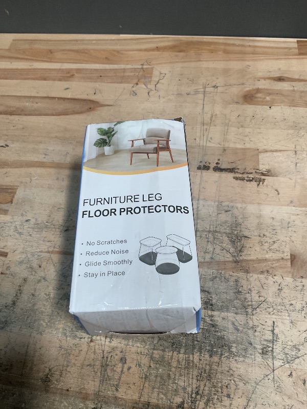 Photo 1 of 24 Pcs Chair Leg Floor Protectors Square, Silicone Felt Furniture Leg Pads Caps Covers for Hardwood Floors (Fit:1-1/16" to 1-5/8")