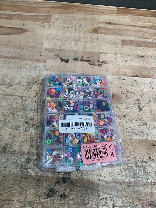 Photo 1 of 1000PCS Polymer Clay Beads Bracelet Making kit, 24 Style Cute Fun Beads Fruit Flower Animal Cake Butterfly Heart Beads Charms for Jewelry Necklace Earring Making DIY Accessories for Women Girls