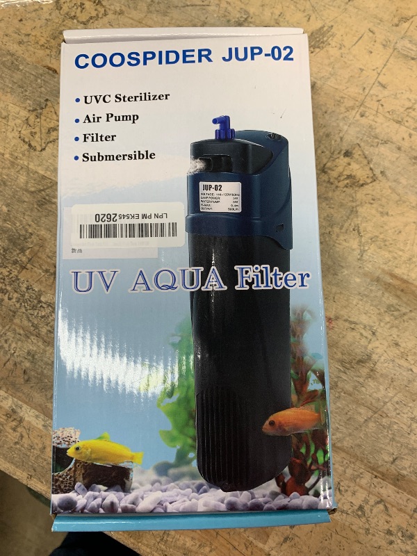 Photo 1 of *****PARTS ONLY******COOSPIDER Fish Tank Filter Sun JUP-02 Aquarium Green Clean Submersible Machine 132gph for 10-40 Gallon Small Fish Tank Internal Submersible Pump for Turtle Tank, Air Supply & Oxygen Enhancement