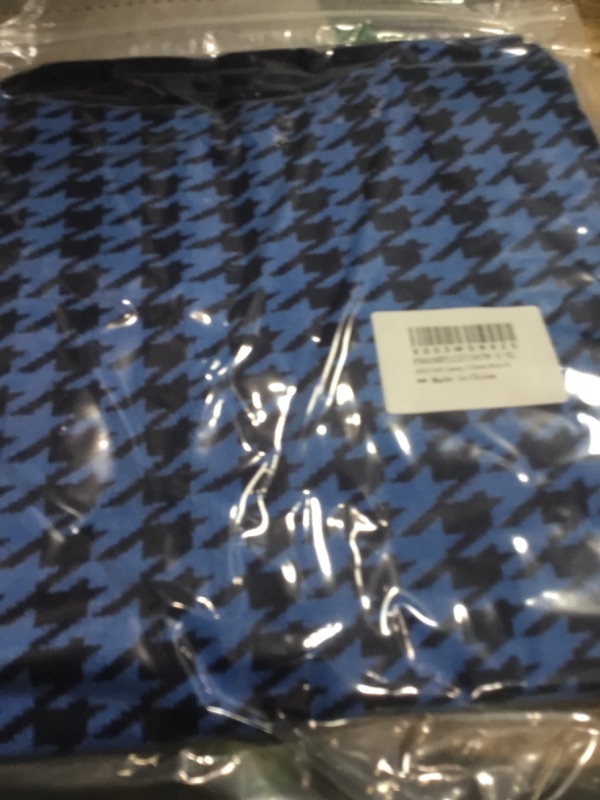 Photo 1 of 2024 Fall Casual Long Cardigan for Women Houndstooth Long Sleeve Open Front Button Down V Neck Cardigans Sweater Dress Blue XL