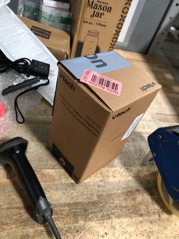Photo 1 of [New] VTech VG131-21 DECT 6.0 2-Handset Cordless Phone - Bluetooth Connection, Blue-White Display, Big Buttons, Full Duplex Speakerphone, Caller ID, Easy Wall Mount, 1000ft Range (Black)