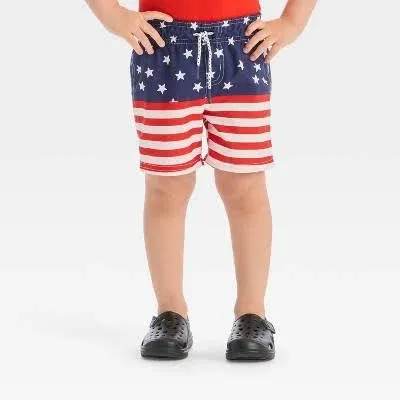 Photo 1 of 
red white and blue swim shorts size 8