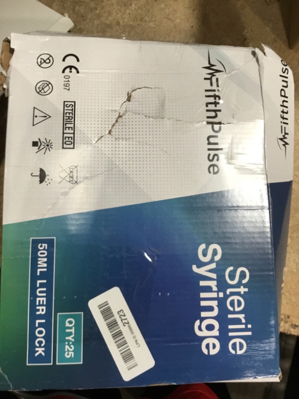 Photo 1 of 50 ml Syringe without Needle - 25 Pack of Individually Wrapped Disposable Syringes - Good for Medical, Scientific Lab, Home Use, and More - Sterile Luer Lock Syringes