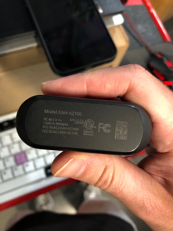 Photo 1 of (USED/FAIR) (POWER TESTED) (UNABLE TO TEST FURTHER) Technics Reference Class Hi-Fi Wireless Earbuds, Dolby Atmos with Head Tracking, Adaptive Noise Cancelling, 3 Device Multipoint, 10-hr Battery, Wireless Charging, Improved Fit - EAH-AZ100-K (Black)