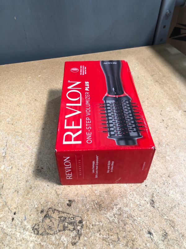 Photo 1 of REVLON One Step Volumizer PLUS Hair Dryer and Styler | More Volume, Less Damage, and More Styling Control for Easy and Fast Salon-Style Blowouts, Plus Travel Friendly (Black)