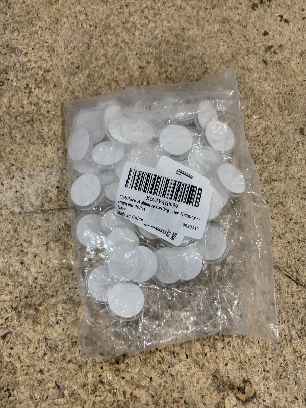 Photo 1 of Cabilock 50Pcs Adhesive Ceiling Hook, 2cm Traceless Disc Hooks Punch Small for Light Fixture Flagpole Poster Hanging Ornament