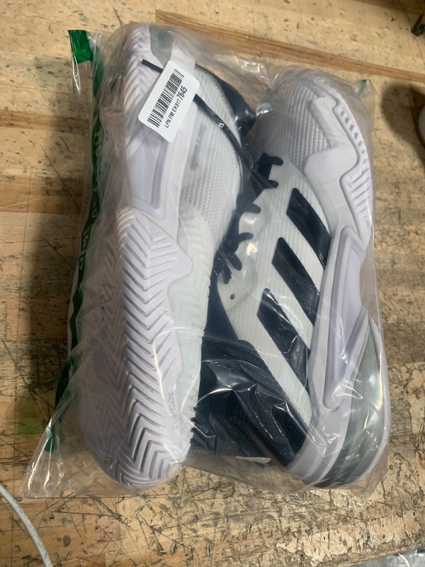Photo 1 of adidas Men's Barricade 13 Tennis Sneaker, White/Black/Grey, 11.5