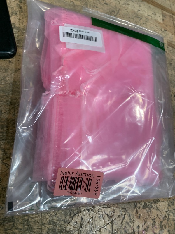 Photo 1 of 100PCS Pink Organza Bags 4"x6" - Sukh Small Organza Sachet Jewelry Gift Favor Bags Drawstring Mesh Bags Gifts Valentines Wedding Eid Mubarak Halloween Eve Christmas New Year Party Candy Fruit Wrap