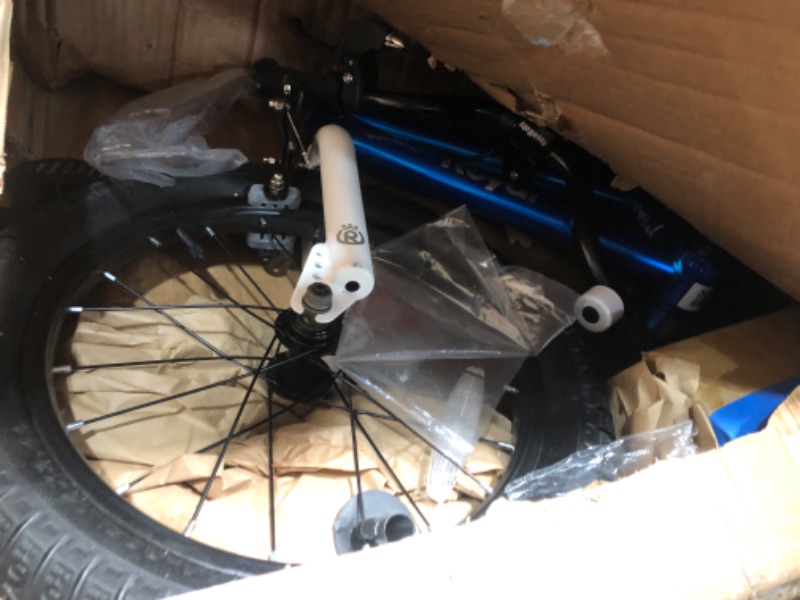 Photo 1 of *************DAMAGE TO SPOKES ON BACK WHEEL**********
Royalbaby Kids Bike Boys Girls Freestyle BMX Bicycle with Training Wheels Kickstand Gifts for Children Bikes 16 Inch Blue