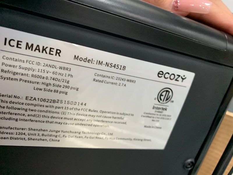 Photo 1 of ecozy Nugget Ice Maker Countertop, Smart Pebble Ice Machine with APP Control, 44 lbs/24H Soft Pellet Chewable Ice with Self-Cleaning, Black