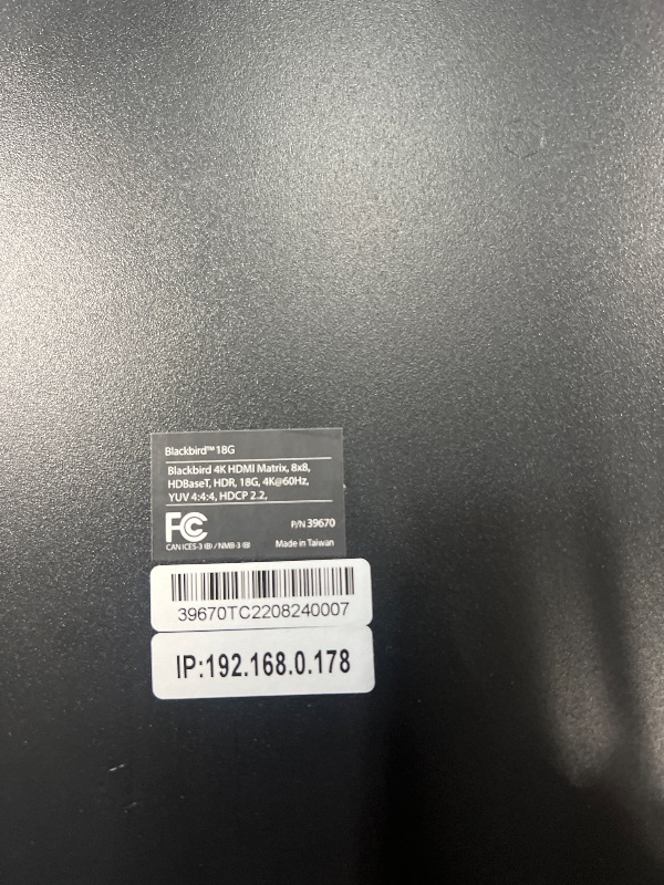 Photo 1 of (used) Monoprice 8x8 4K HDMI Matrix Extender - HDBaseT, HDR, 18G, 4K@60Hz, YCbCr 4:4:4, HDCP 2.2, EDID, IR, SPDIF, RCA, TCP/IP, RS-232, with 7 Receivers 70 Meters - Blackbird Series