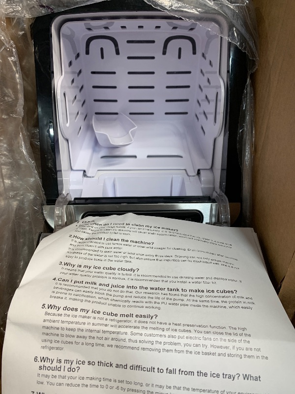 Photo 1 of (not functional)(sold for parts) EUHOMY Nugget Ice Maker Countertop, Max 34lbs/Day, 2 Way Water Refill, Self-Cleaning Pebble Ice Maker Machine 
