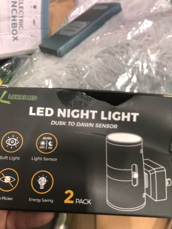 Photo 1 of **Only One**L LOHAS LED Night Light Plug in, Modern Night Lights Plug into Wall, Dusk to Dawn Sensor, Soft White 3000K, 0-100LM Adjustable Brightness, Dimmable Night Lights for Hallway Bedroom Stairway, 2 Pack
