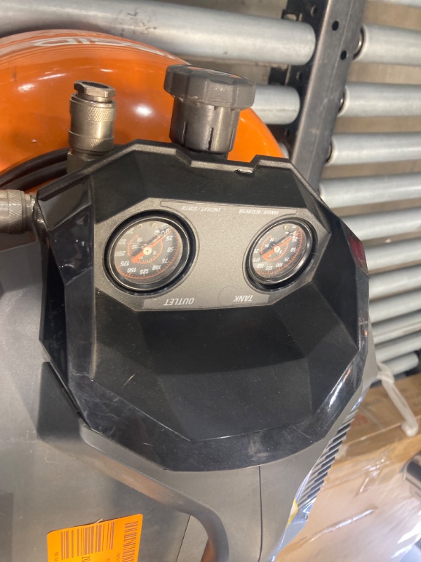 Photo 1 of ***SEE NOTES***
6 Gal. 150 PSI Portable Electric Oil-Free Jobsite Pancake Air Compressor with Dual Pressure Gauges and 2-Quick Couplers

