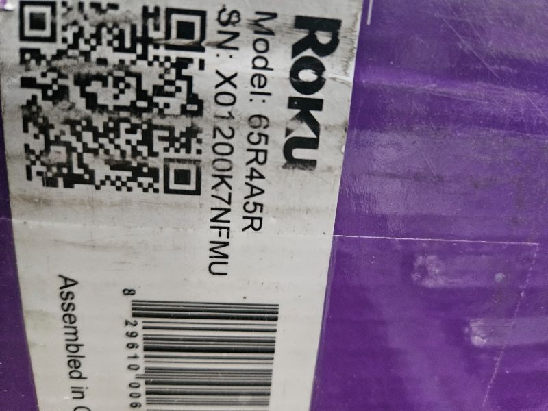 Photo 1 of ** Broken screen, final sale **  Roku Smart TV – 65-Inch Select Series 4K HDR RokuTV with Roku Enhanced Voice Remote, Brilliant 4K Picture, Automatic Brightness, & Seamless Streaming – Live Local News, Sports, Family Entertainment