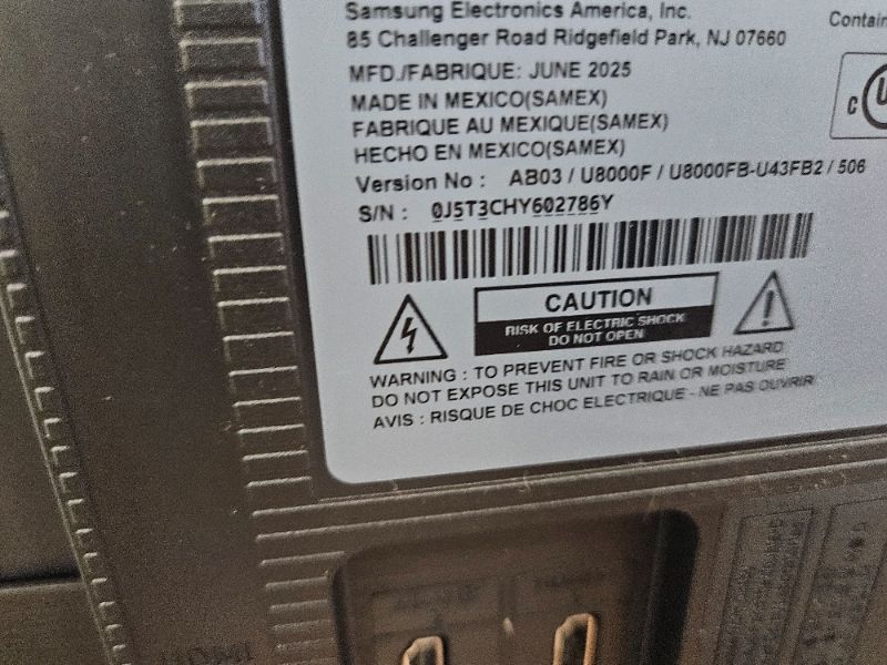 Photo 1 of ** Broken screen, final sale **  Samsung 43-Inch Class Crystal UHD U8000F 4K Smart TV (2025 Model) Endless Free Content, Crystal Processor 4K, MetalStream Design, Knox Security, Alexa Built-in
