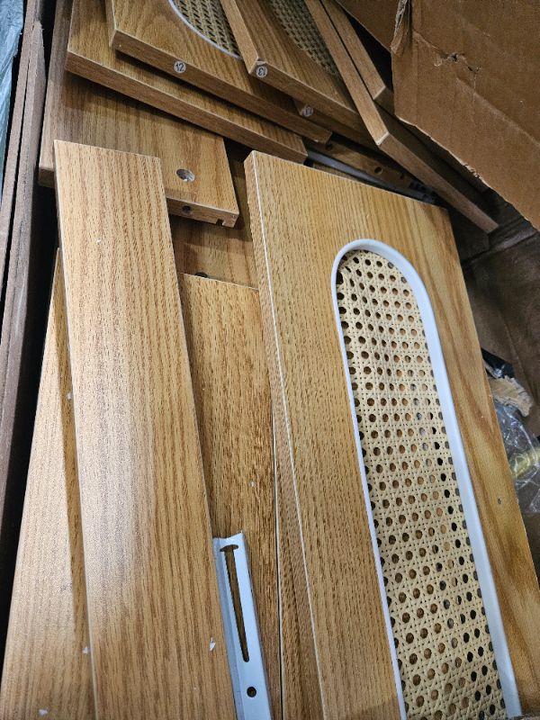 Photo 1 of  6 Drawer Dresser,Rattan Dresser with Storage,Boho Dressers & Chests of Drawers Wooden Tall Dresser for Bedroom