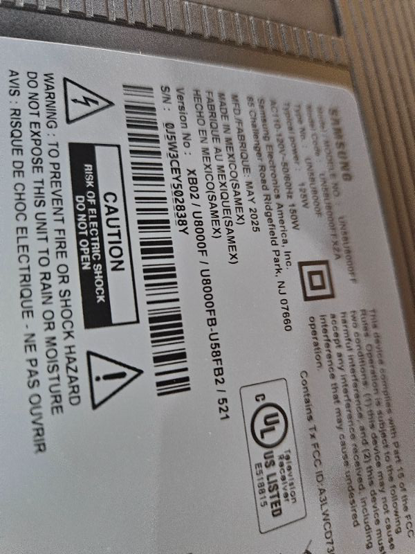 Photo 1 of ** Broken screen, Final sale **  Samsung 58-Inch Class Crystal UHD U8000F 4K Smart TV (2025 Model) Endless Free Content, Crystal Processor 4K, MetalStream Design, Knox Security, Alexa Built-in