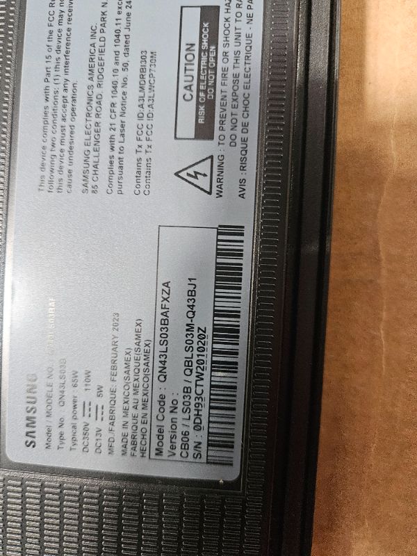 Photo 1 of ** Broken screen ** Samsung 43-Inch Class QLED 4K LS03D The Frame Series Quantum HDR Smart TV w/Dolby Atmos, Art Mode, Anti-Reflection, Customizable Frame, Slim Fit Wall Mount with Alexa Built-in (QN43LS03D, 2024 Model)