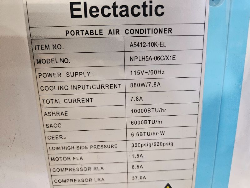 Photo 1 of ***PARTS ONLY***Auseo Portable Air Conditioner, 8,000 BTU Ashrae, 4-in-1 Quiet AC with Dehumidifier, Fan, Sleep Mode & Washable