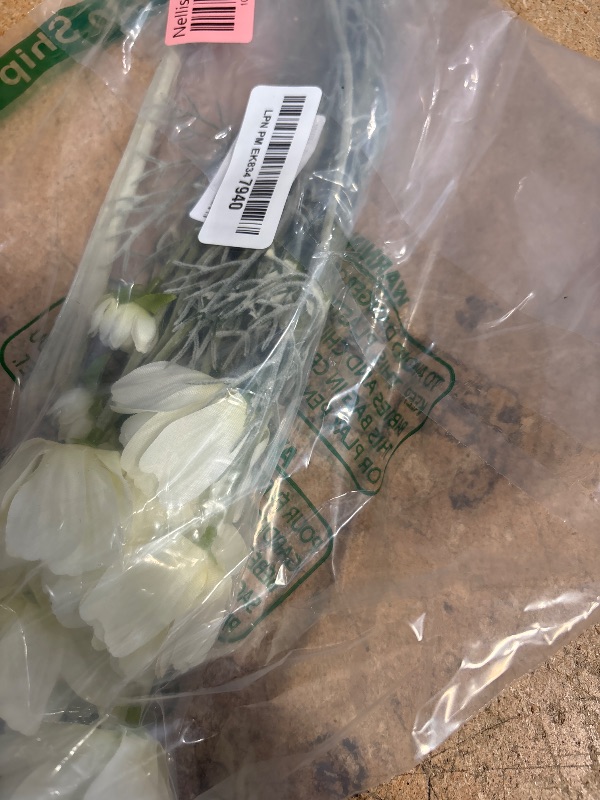 Photo 1 of 2 Pcs Artificial Fake Flowers Plants Cosmos Silk Flower Arrangements Wedding Bouquets Decorations Plastic Floral Table Centerpieces for Home Kitchen Garden Party Decor Approx 23.6'' High - White