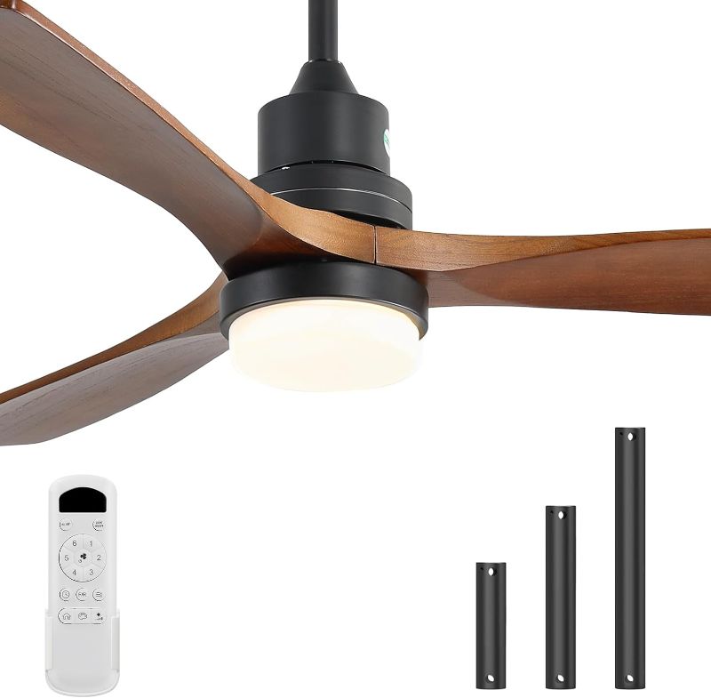 Photo 1 of (PARTIAL SET) (UNTESTED) Sofucor Low Profile Ceiling Fan With Lights Remote Control 52 Inch Flush Mount Ceiling Fan