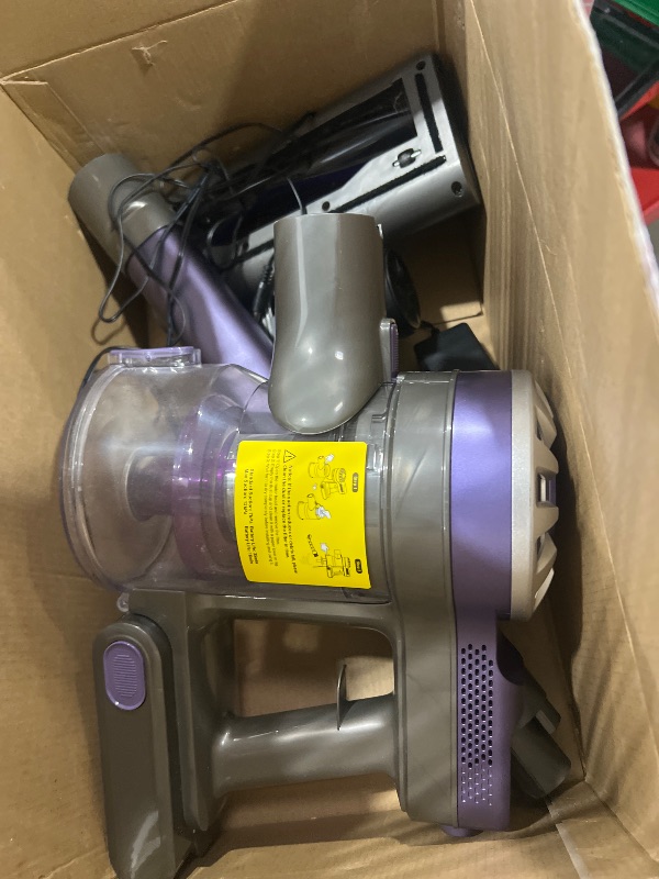 Photo 1 of Cordless Vacuum Cleaner for Home with Powerful Suction,Lightweight Stick Vacuum Cordless Rechargeable with 35 Mins Runtime, Hardwood Floor Vacuum for Pet Hair,Carpet,Tile(Dark Purple)