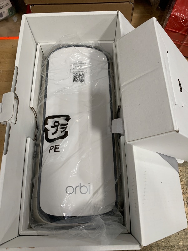 Photo 1 of ***(HEAVILY USED/ MINOR DAMAGE/ SEE NOTES BEFORE BIDDING)***NETGEAR Orbi 970 Series Quad-Band WiFi 7 Router (RBE971S), Security Features, Covers Up to 3,300 sq. ft., 200 Devices, 10 Gig Internet Port, Expandable to Create A Mesh System, BE27000 (Up to 27G