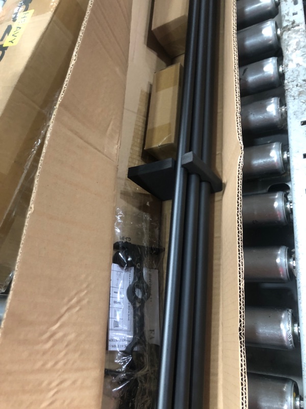 Photo 1 of 1 Inch Double Curtain Rods 72 to 144 Inches, Adjustable Telescoping Window Drapery Rod, Dual Heavy Duty Curtain Rods with Iron-Finials for Sliding Glass Door, Patio, Bedroom, Kitchen, Matte Black