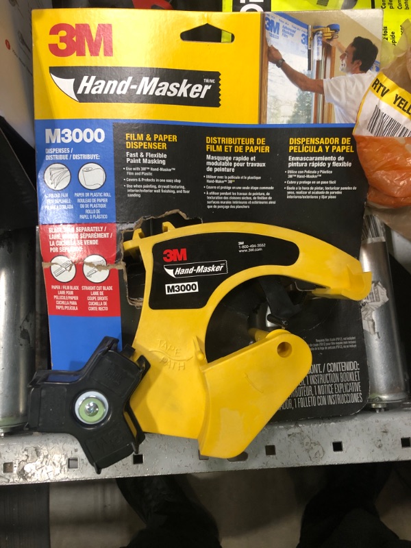 Photo 1 of 3M Hand Masker M3000 Tape Dispenser, Film & Tape, Applies Painter's Tape to Masking Film or Paper in One Continuous Application, Compact & Lightweight Design, Saves Time When Preparing For Painting