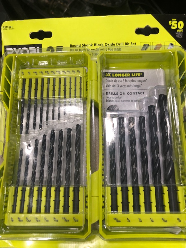 Photo 1 of 25 PC. ROUND SHANK BLACK OXIDE DRILL BIT SET