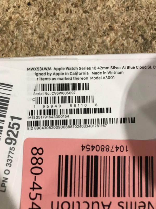 Photo 1 of ****PARTS ONLY****SEE NOTES ***Apple Watch Series 10 [GPS + Cellular 42mm case] Smartwatch with Silver Aluminium Case with Blue Cloud Sport Loop. Fitness Tracker, ECG App, Always-On Retina Display, Carbon Neutral
