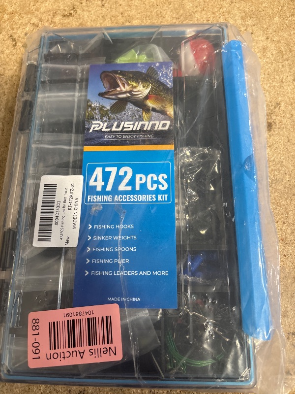 Photo 1 of 472PCS Fishing Accessories Kit, Waterproof Tackle Box with Tackle Included, Fishing Gifts for Men Included Hooks, Weights, Pliers,Fishing Gear and Equipment for Bass Trout