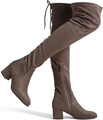 Photo 1 of (see notes) DREAM PAIRS Women's Laurence Over The Knee Thigh High Chunky Heel Boots Long Stretch Sexy Fall Boots (size 6w) 