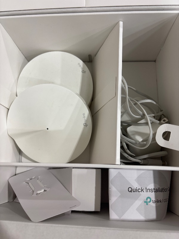 Photo 1 of (UNABLE TO TEST FULLY) TP-Link ???? BE63 Tri-Band WiFi 7 BE10000 Whole Home Mesh System- 6-Stream 10 Gbps, 4x2.5G Ports Wired Backhaul, 4X Smart Internal Antennas, VPN, MU-MIMO, HomeShield, Free Expert Support (2-Pack)