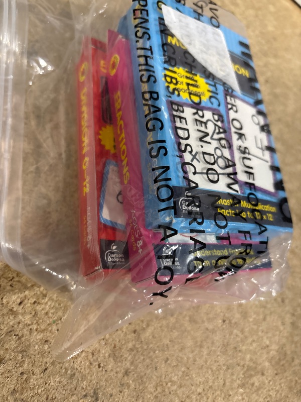 Photo 1 of Carson Dellosa Division, Fractions, and Multiplication Flash Cards, 3 Sets of Flashcards, Math Games for Kids 8-12, 3rd Grade Mathematics Practice and Up