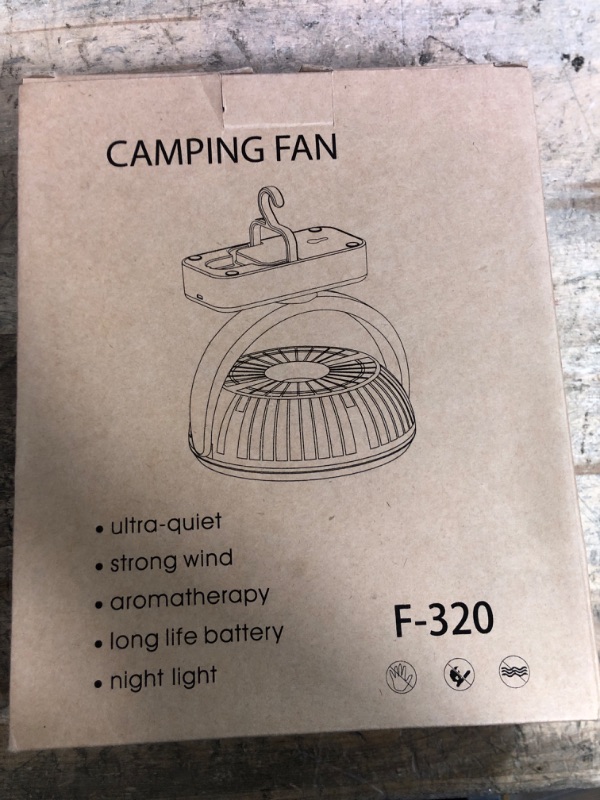 Photo 1 of 10000mAh Battery Operated Camping Fan with LED Light-7 inch USB Fan with Hanging Hook for Tent Car RV Hurricane Emergency Outage
