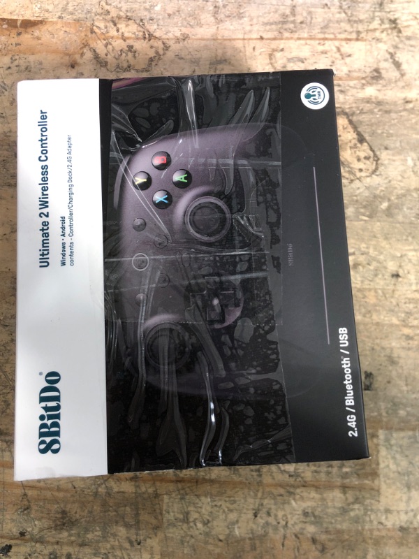 Photo 1 of  **POSSIBLY FOR PARTS/MISSING PIECES** 8Bitdo Ultimate 2 Wireless Gaming Controller with TMR Joysticks, Switchable Hall Effect/Tactile Triggers, 8Speed Wireless Tech, Charging Dock, RGB Fire Ring for PC & Android - Black