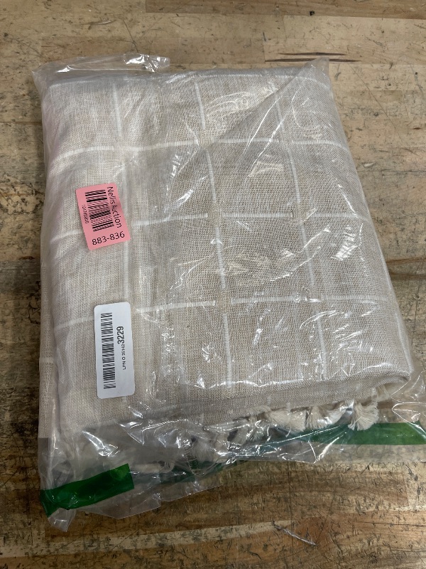 Photo 1 of (used) BTTN Extra Long Shower Curtain - 72x96 Inch Long Boho Chic Linen Fabric Heavy Duty Shower Curtain Set with Plastic Hooks