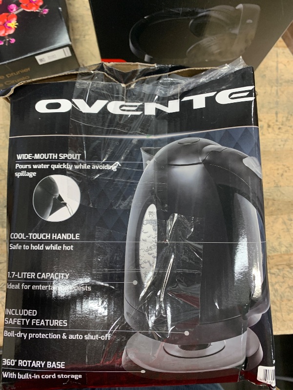 Photo 1 of (dirty) OVENTE Electric Kettle, 1.7L Fast Boiling Water Heater for Coffee or Tea, BPA Free with Water Level Gauge, Auto Shut-Off, Boil-Dry Protection