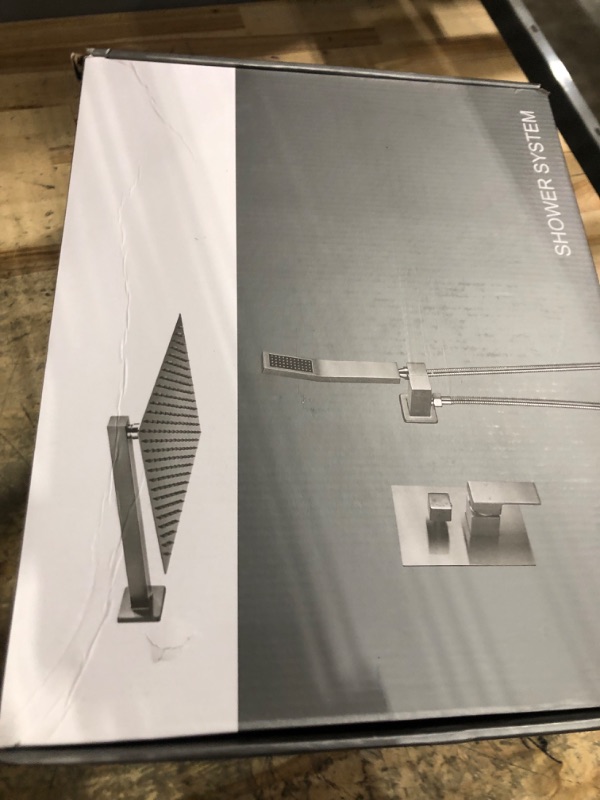 Photo 1 of ***PARTS ONLY***HGN 10 Inch Ceiling Mount Shower Faucet Set Square Showerhead Bathroom Rainfall Shower System SUS304 Stainless Steel Shower Trim Kit (Brush Nickel)