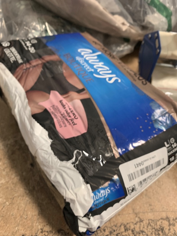 Photo 1 of Always Discreet Boutique Incontinence and Postpartum Underwear for Women, Maximum Protection, L, Black, 18 Count (Packaging May Vary)