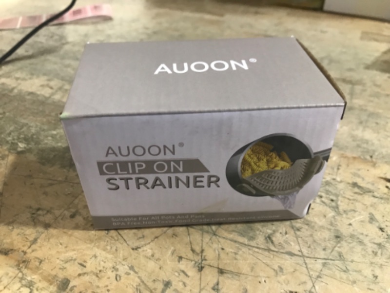 Photo 1 of AUOON Clip On Strainer Silicone for All Pots and Pans, Pasta Strainer Clip on Food Strainer for Meat Vegetables Fruit Silicone Kitchen Colander